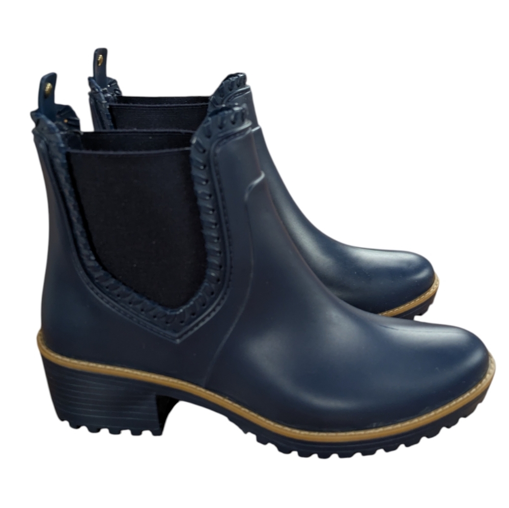 Jack Rogers Ellie Pull-On Chelsea Rain Boots Navy Blue Size 6 - Picture 2 of 9